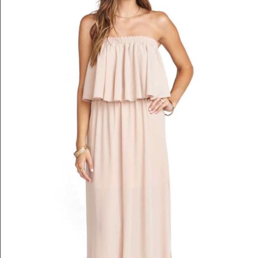 Show me your mumu large off shoulder blush maxi